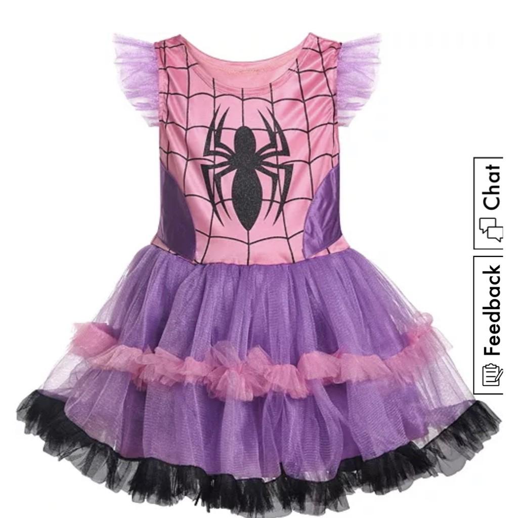 Đầm Hóa Trang Nữ Siêu Anh Hùng Người Nhện Spider Girl Màu Hồng Cho Bé Gái