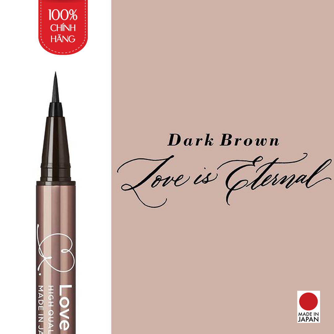 Bút Kẻ Viền Mắt Nhật Bản Không Thấm Nước, Bền Màu, Lâu Trôi Love Liner Liquid Dark Brown Màu Nâu Sẫm