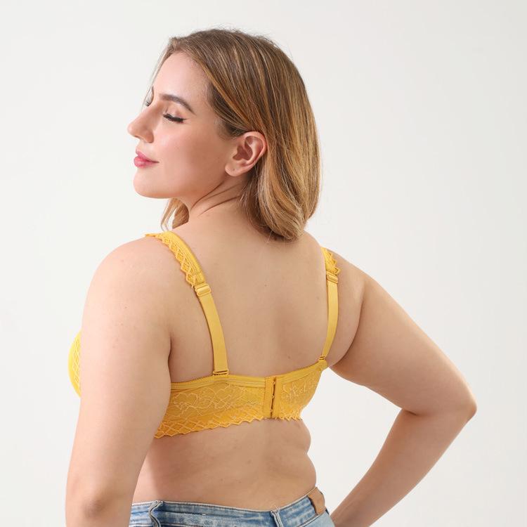 Plus Kích Thước Áo Ngực Đúc Nữ Ren Dây Vòng Push Up Mỏng Thoáng Khí Đồ Lót Hàng Ngày Áo Lót Cốc Lớn UA Kích Thước Áo màu Hồng