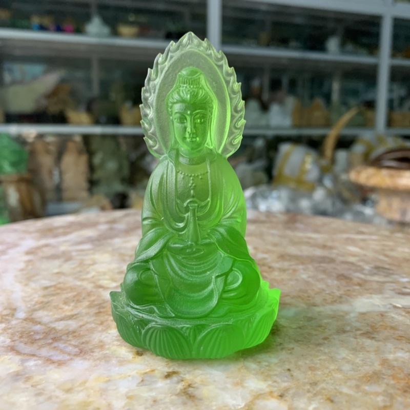 Phật Quan Âm Ngọc Lưu Ly 2 Bên - cao 10cm
