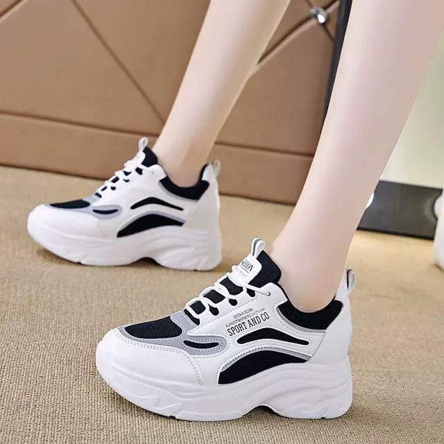 Giày sneaker nữ HAPLI Sport Andco đế cao 8cm kiểu dáng thể thao phong cách mới , Hot trend