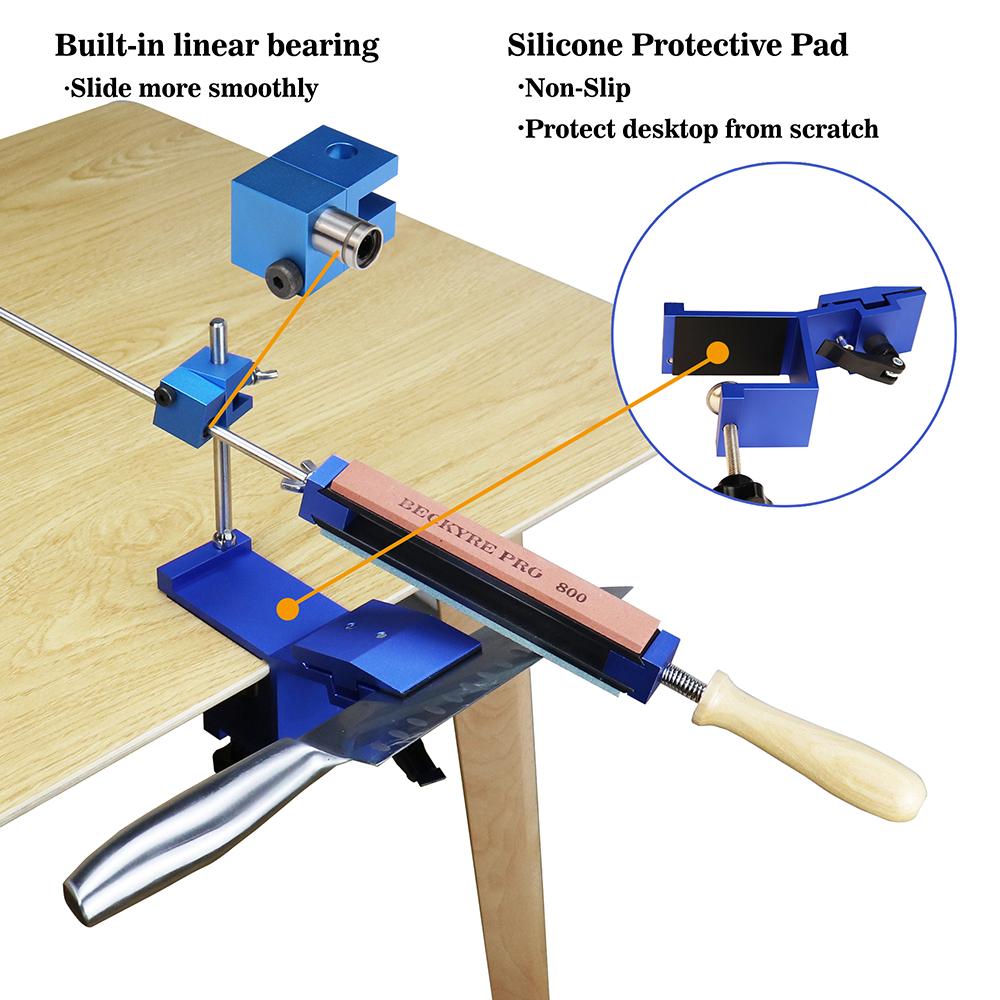 Portable Cutter Sharpener Professional Metal Kitchen Sharpening System Tools Fix-angle Whetstone Grinder Machine with Grind Stones