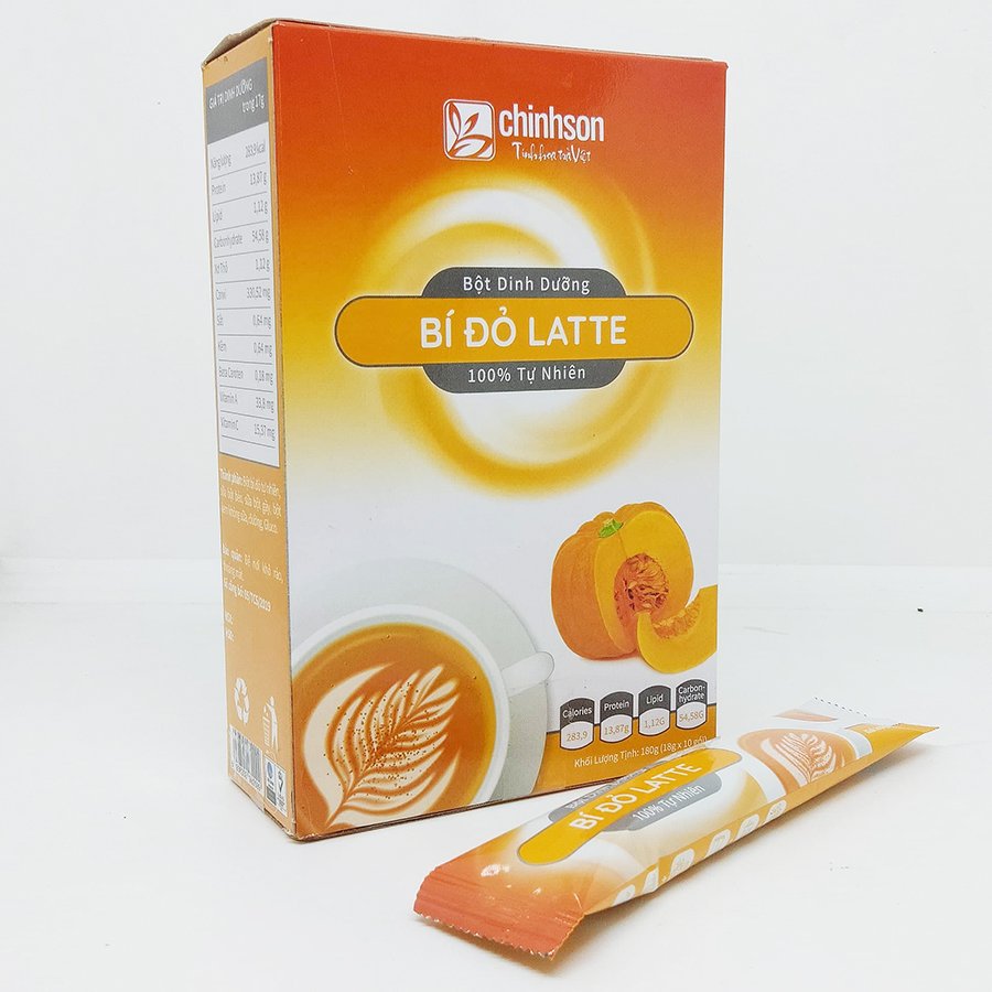 Bột Bí Đỏ Latte Chính Sơn 180g (18g x 10 gói) - Hàng chính hãng, 100% tự nhiên