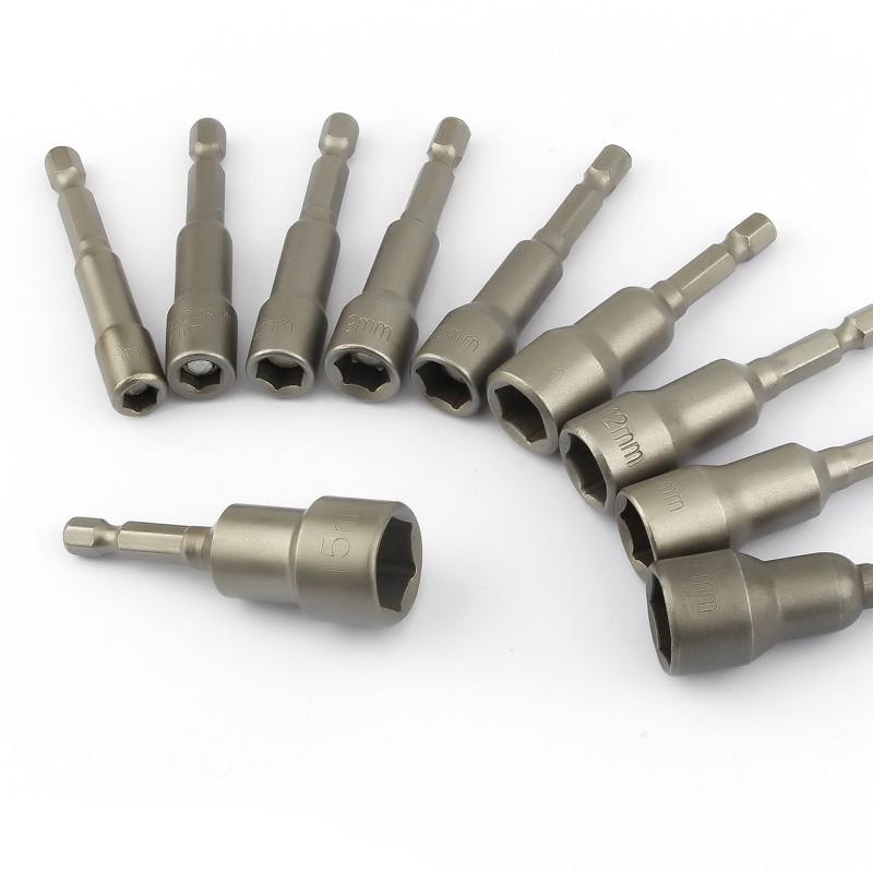 Bộ tua vít điện đầu lục giác từ tính dài 65mm 1/4" Crv 6-24mm