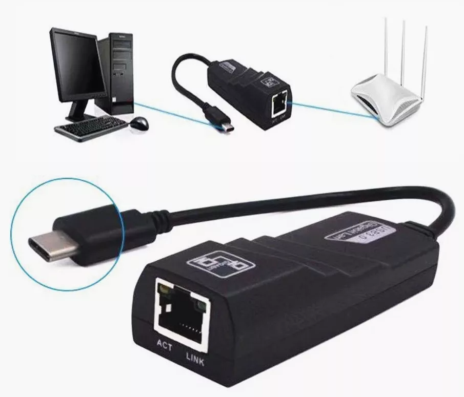 Cáp chuyển đổi USB-C/Type-C sang RJ45 Ethernet LAN thích hợp cho laptop