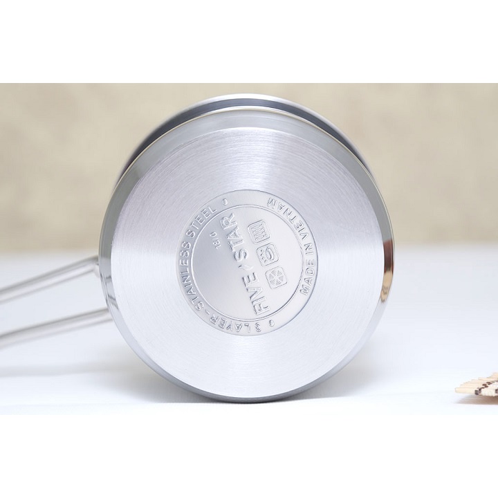 Quánh Inox Nắp Kiếng Fivestar Q12-3DG - Hàng Chính Hãng