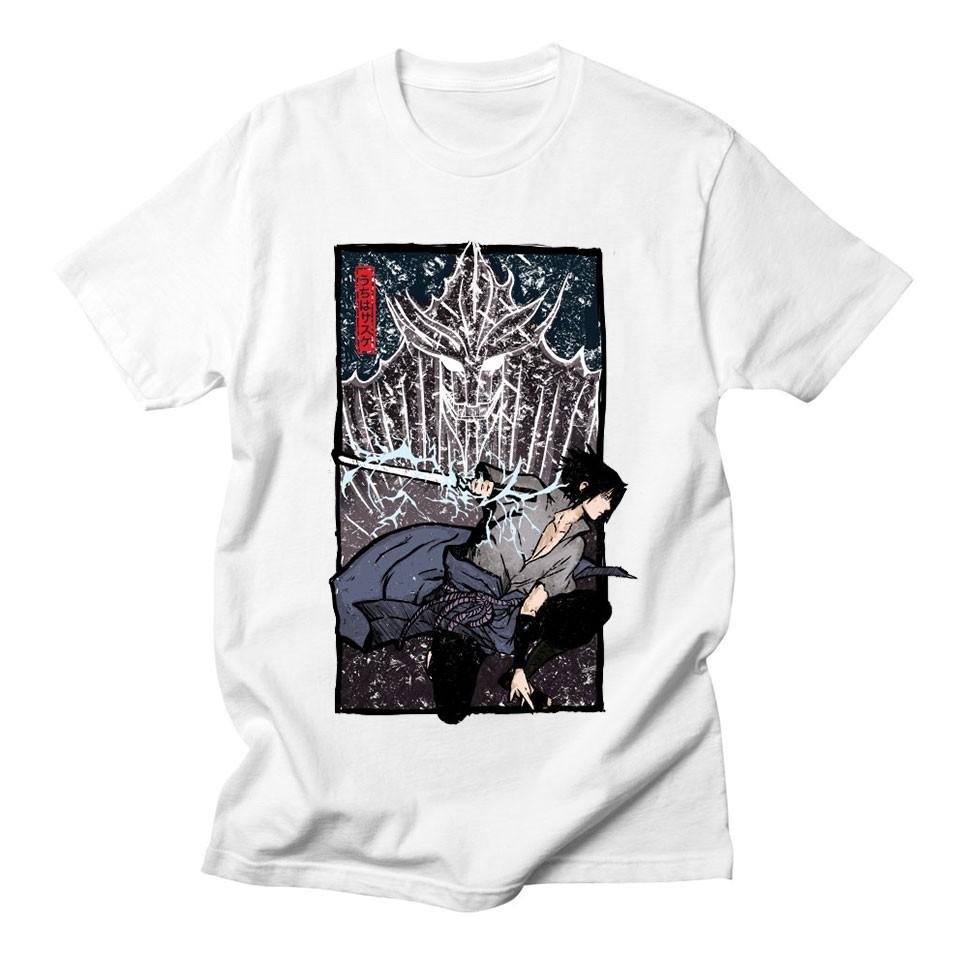 Áo thun trắng Naruto Hipster Anime Mùa hè