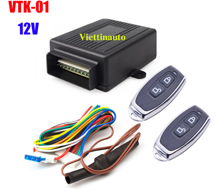 Khóa cửa xe hơi thông tụng hệ thống khóa không cần chìa khóa bộ điều khiển trung tâm từ xa 12V VTK-01. Bộ lock cửa xe hơi 12V,. Bộ khóa điều khiển xe hơi 12v Mẫu VTK - 01