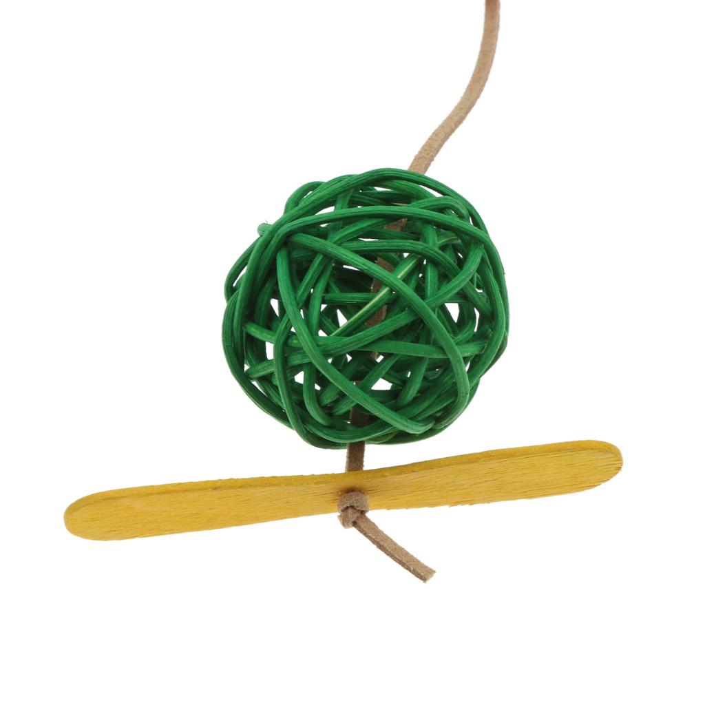 Pet Bird Cage Swing Bite Pulling Toy Parrot Rattan Ball Toys Parakeet Cockatiel