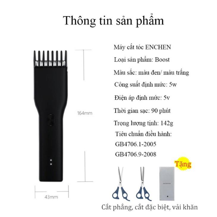 Máy cắt tóc không dây ENCHEN pin sạc + Khuyến mãi tặng kèm 2 kéo , 1 khăn - AsiaMart