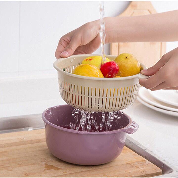 Bộ 2 thau rổ 2in1 xuất Thái thông minh tiện lợi