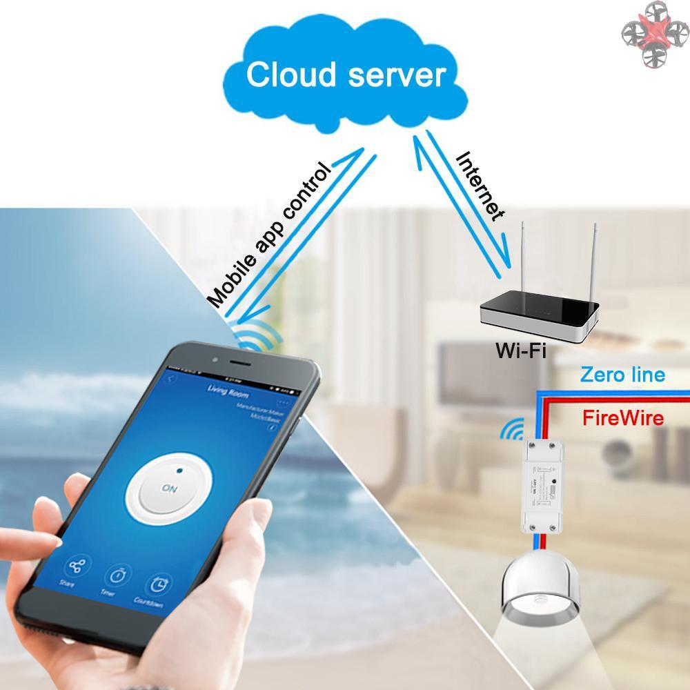 CTOY Tuya WiFi Smart Switch 10A/2200W Wireless Remote Switch Timer APP Control Universal Smart Home Automation Module Voice Control Compatible with Amazon Alexa & for Google Home for Electric Appliances