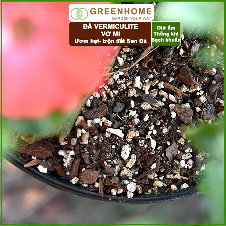 Đá Vermiculite (Vơ Mi) Greenhome, Bao 500gr, Giá Thể, Ươm Hạt Giống, Trồng Rau Mầm, Đất Hoa Hồng, Sen Đá, Thuỷ Canh