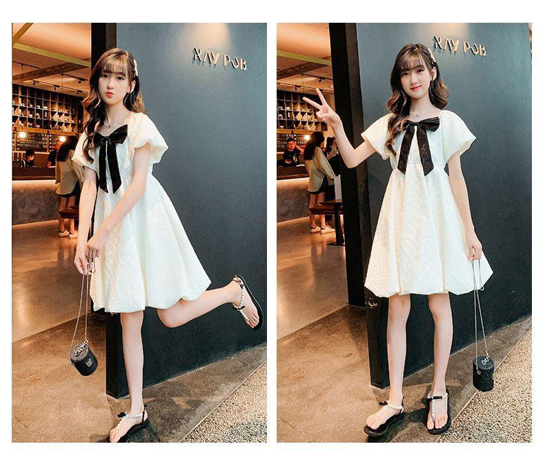 DONGSHOP HOT Cô gái ăn mặc mùa hè 2023 trẻ em mùa hè tây thời trang trẻ em váy công chúa cô gái trung bình lớn bé váy