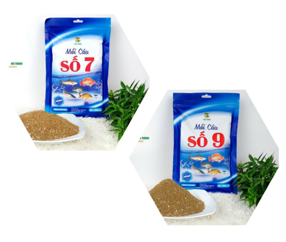 Mồi câu cá số 7 và số 9. Hẵng mồi câu cá Phú Thành