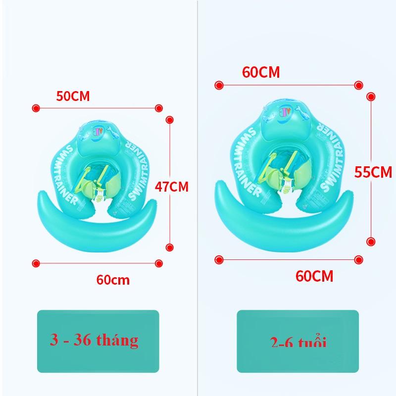 Phao Bơi Cho Bé Chống Lật Từ 0-6 Tuổi Mẫu ABC Xanh Lá - Trơn