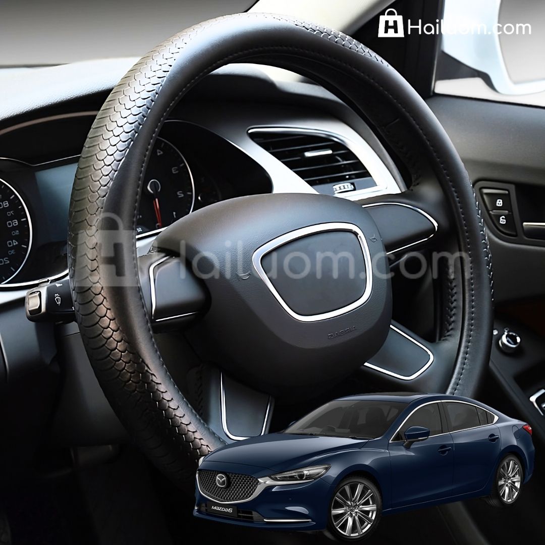 Bọc Vô Lăng ô tô cho MAZDA 6 Da Thật Họa Tiết Da Rắn Cao Cấp