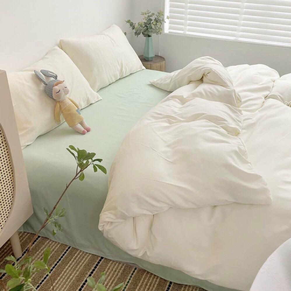 Bộ Chăn Ga Cotton Tici Cao Cấp CÓ CHĂN CHẦN BÔNG SẴN RUỘT BÊN TRONG Phong Cách Hàn Quốc Đủ Size Đủ Màu