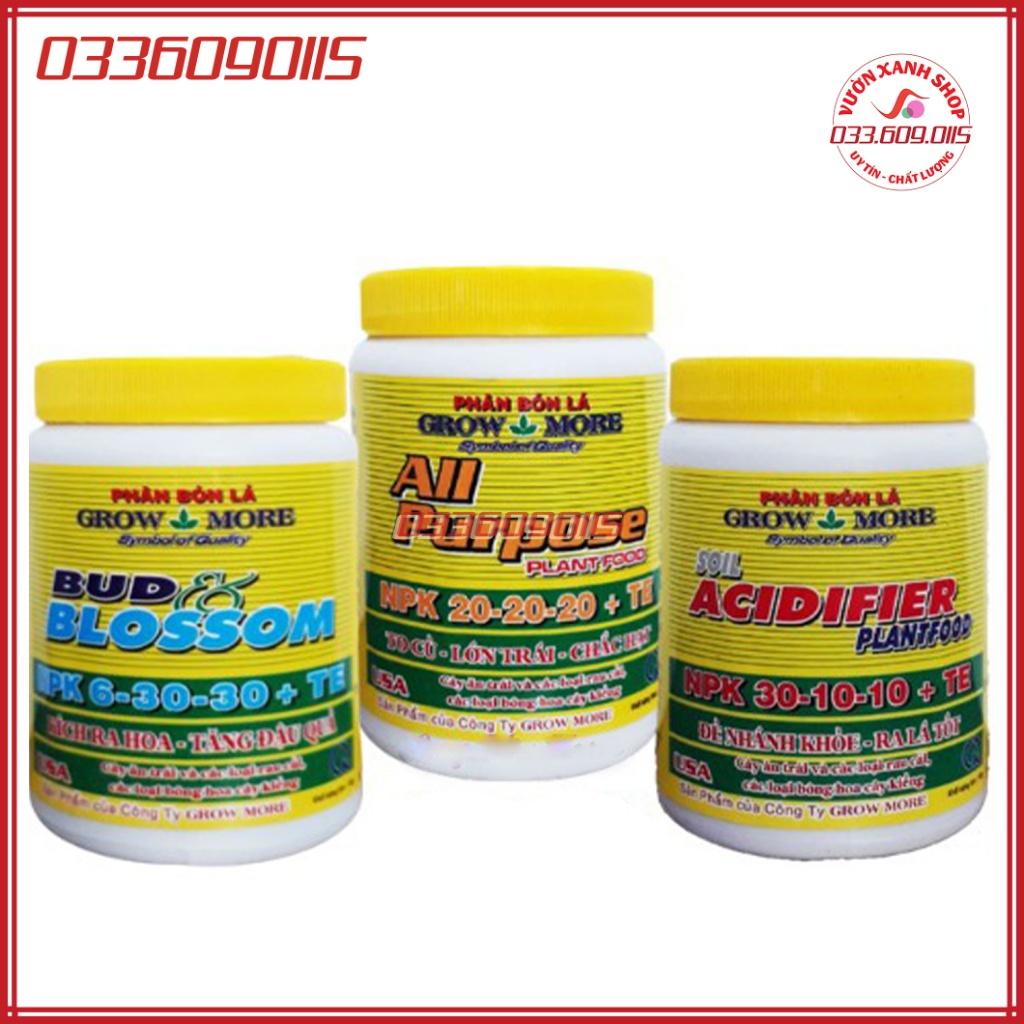 3 hộp phân bón lá Grow more NPK + TE đầy đủ dinh dưỡng cho cây trồng, hoa, cây cảnh
