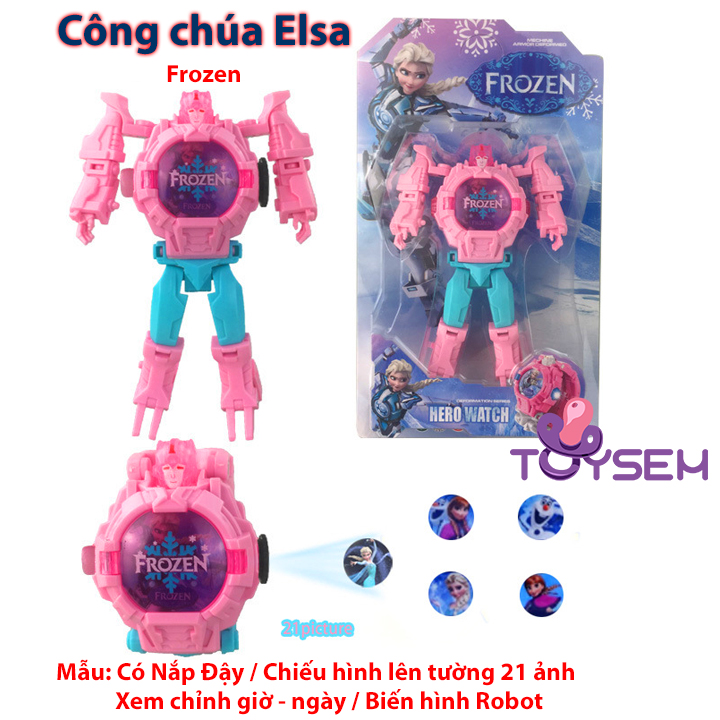 Đồng hồ biến hình siêu nhân chiếu tường xem được ngày giờ, Đồng hồ nhân vật hoạt hình người nhện, người sắt, Quà tặng sinh nhật cho bé