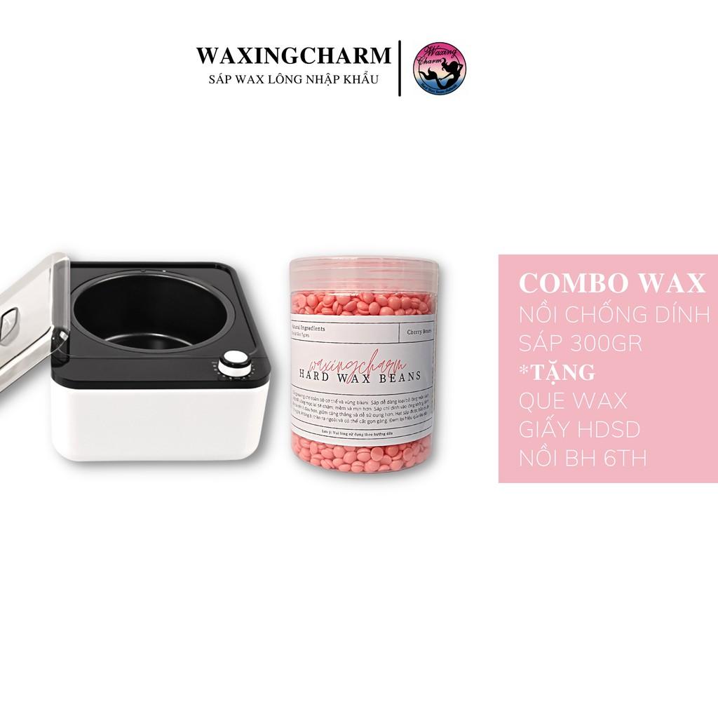 Combo Máy Nấu Sáp Chống Dính và 300gr Sáp Wax Lông Nóng Hard Wax Beans Dành Cho Nách, Body, Bikini