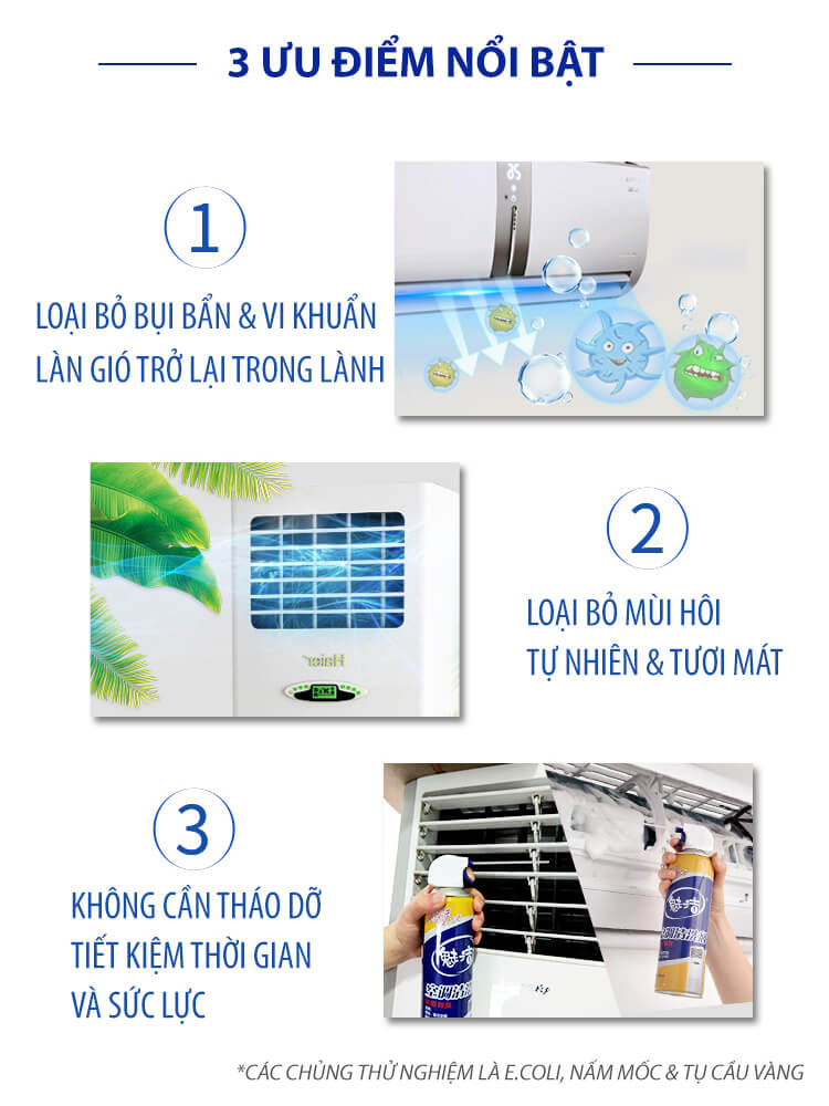 Chai Xịt Vệ Sinh Điều Hoà 580ML Hương Chanh Tạo Bọt Tẩy Rửa Vệ Sinh Dàn Máy Lạnh Quạt Làm Mát Tại Nhà Hiệu Quả - Hàng Chính Hãng