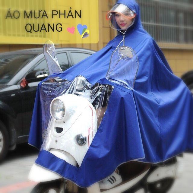 Áo mưa phản quang 1 đầu vải dù ép PVC chống rách có kính che mặt cao cấp T&C