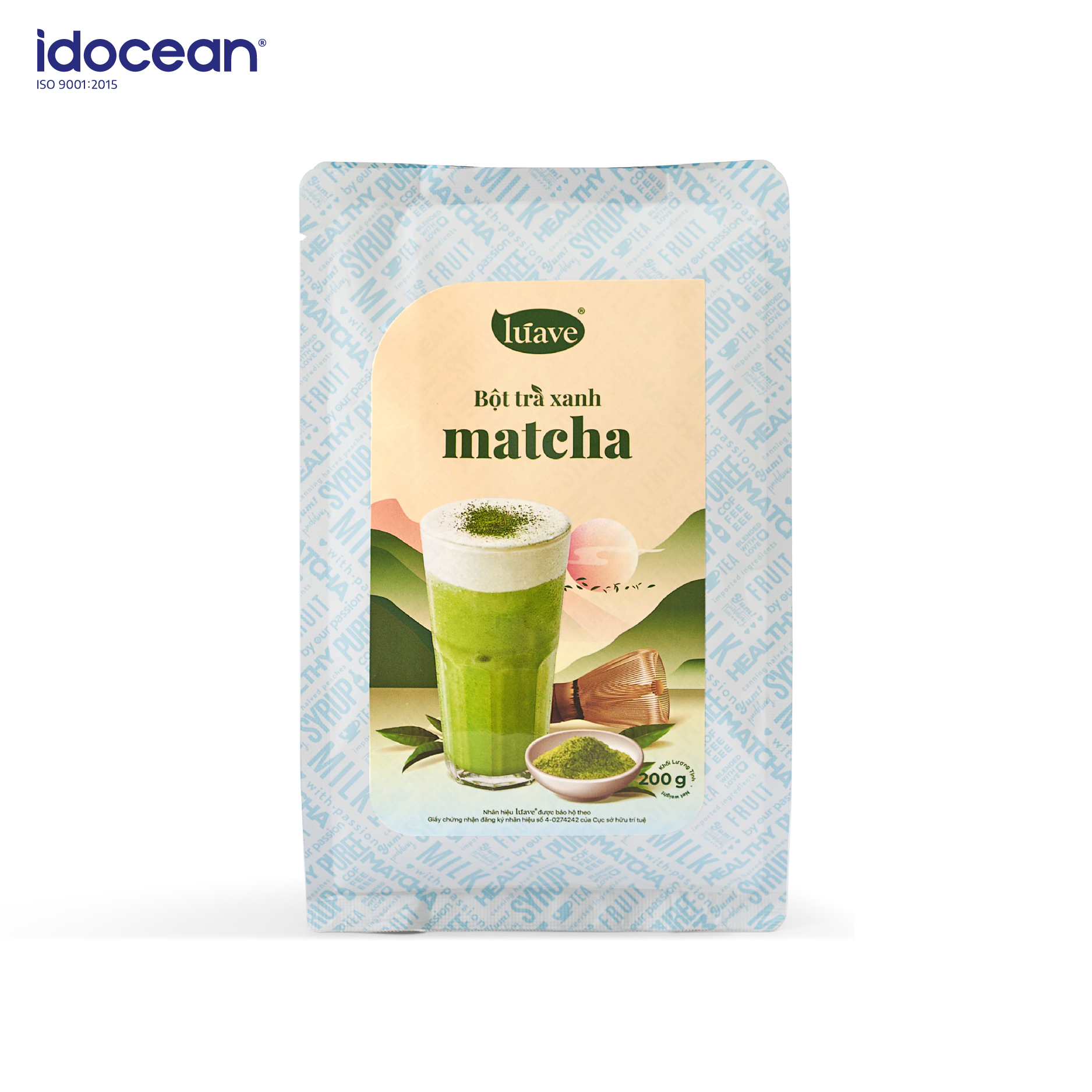 Bột Trà xanh Matcha Lúave 200g / túi - Matcha Nhật Bản, màu xanh tự nhiên, dễ hòa tan, pha chế, làm bánh, làm kem