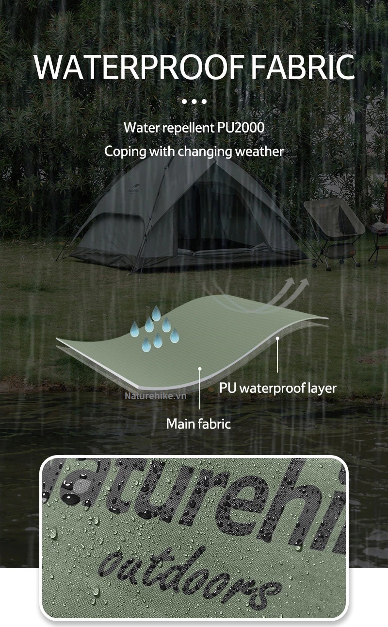 Lều 3 người tự bung NH21ZP008, lều dã ngoại (Automatic tent for 3 people)