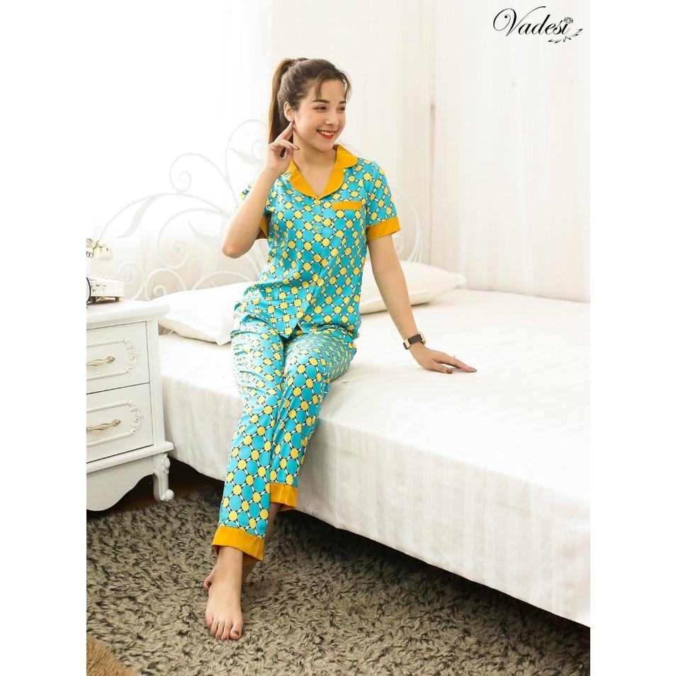 Đồ Ngủ Bộ Pijama Nữ Quần Dài Tay Ngắn Lụa Cao Cấp Mặc Nhà Đẹp Mềm Mịn Thấm Hút Thoáng Mát – VADESI