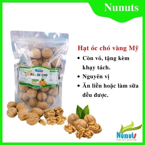 Hạt óc chó còn vỏ chuẩn Mỹ ( VÀNG) - tặng kèm khạy tách vỏ trong túi, hàng mùa vụ mới, hạt ngon, không hôi dầu ăn trực tiếp hoặc làm sữa đều ngon