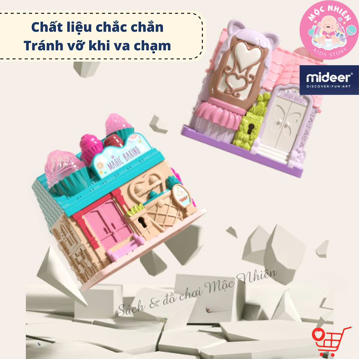 Nhà búp bê mini có âm thanh - Mideer Magic Dollhouse - Mô hình ngôi nhà kẹo ngọt cho bé gái từ 3 tuổi