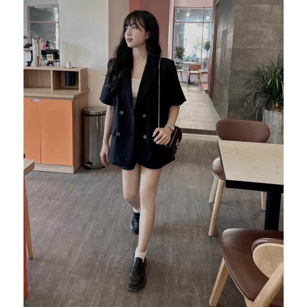 Set 3 món quần đùi áo vest tay ngắn kèm áo 2 dây ullzzang hàn quốc