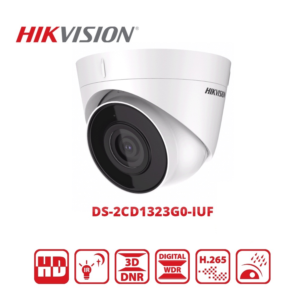 Camera IP Hikvision  Dome 2M DS-2CD1323G0-IUF tiêu chuẩn ngoài trời IP67 - Hàng Chính Hãng