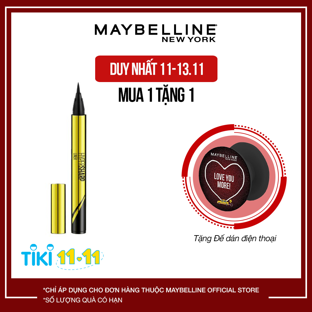 Bút Kẻ Mắt Nước Siêu Sắc Mảnh Không Lem Không Trôi Maybelline New York HyperSharp Liner Đen 0.5g