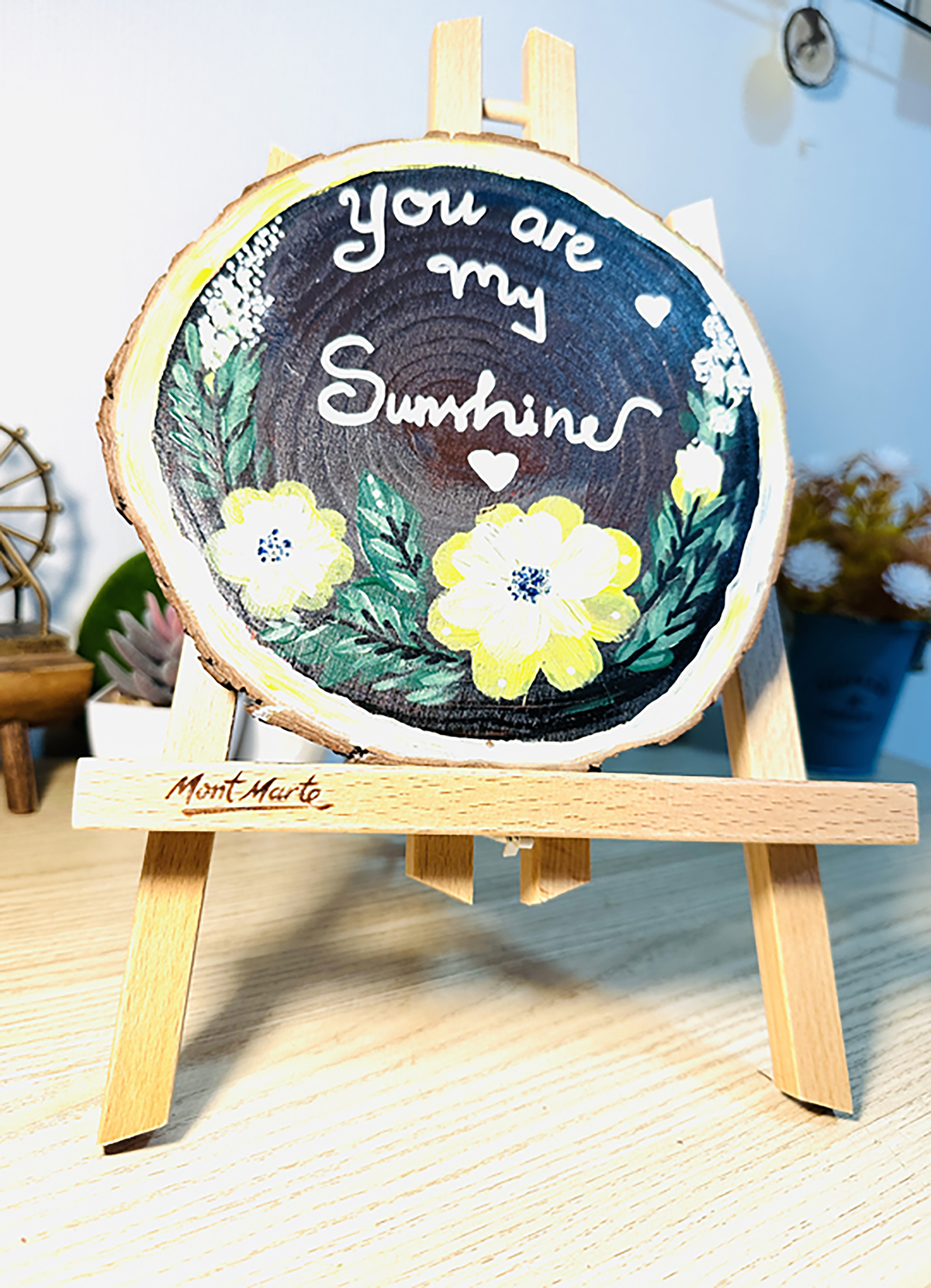 Tranh Vẽ Tay Trên Gỗ Thông You Are My Sunshine – Decor Handmade Độc Bản