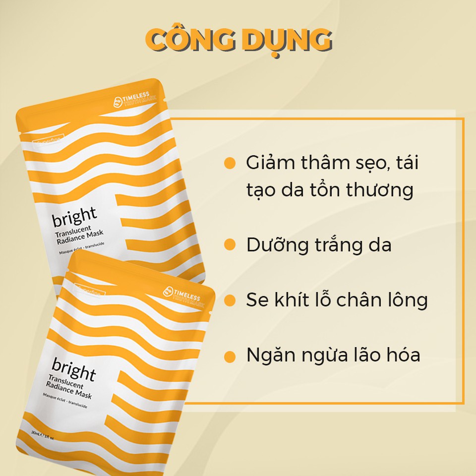 Mặt nạ sợi tơ siêu nhẹ làm trắng da, bổ sung collagen Timeless Truth Mask Superfine Bright