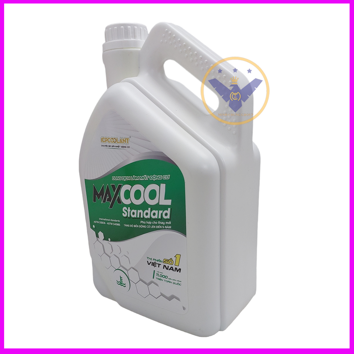 Combo 2 can nước làm mát xe ô tô màu xanh Maxcool 4L tặng lon 1L