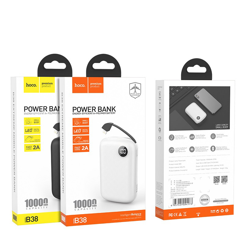 Sạc dự phòng Hoco B38 - 10.000 mAh - Hàng Chính Hãng