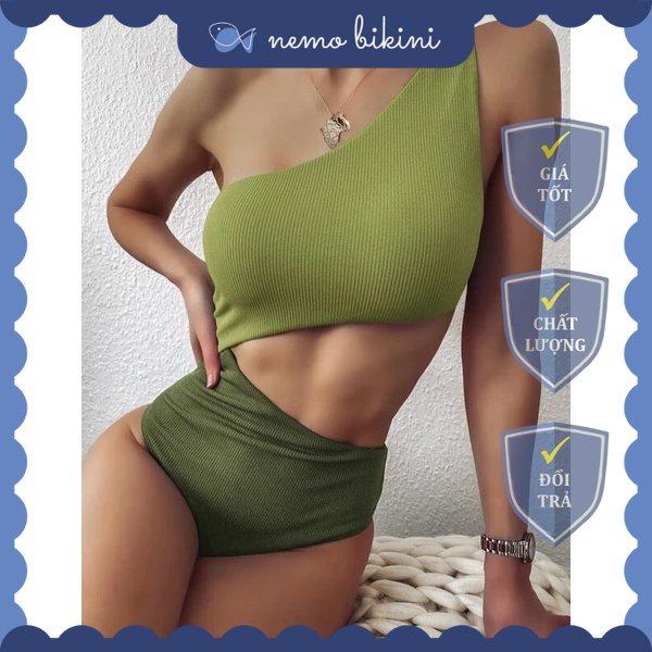 Đồ bơi nữ, bikini 1 mảnh liền thân tôn dáng cắt eo xanh bơ Nemo Bikini - B56 - Xanh bơ