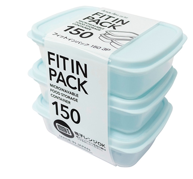 Bộ 03 hộp nhựa nắp mềm Fit in Pack 150ml đựng & bảo quản thực phẩm - nội địa Nhật Bản