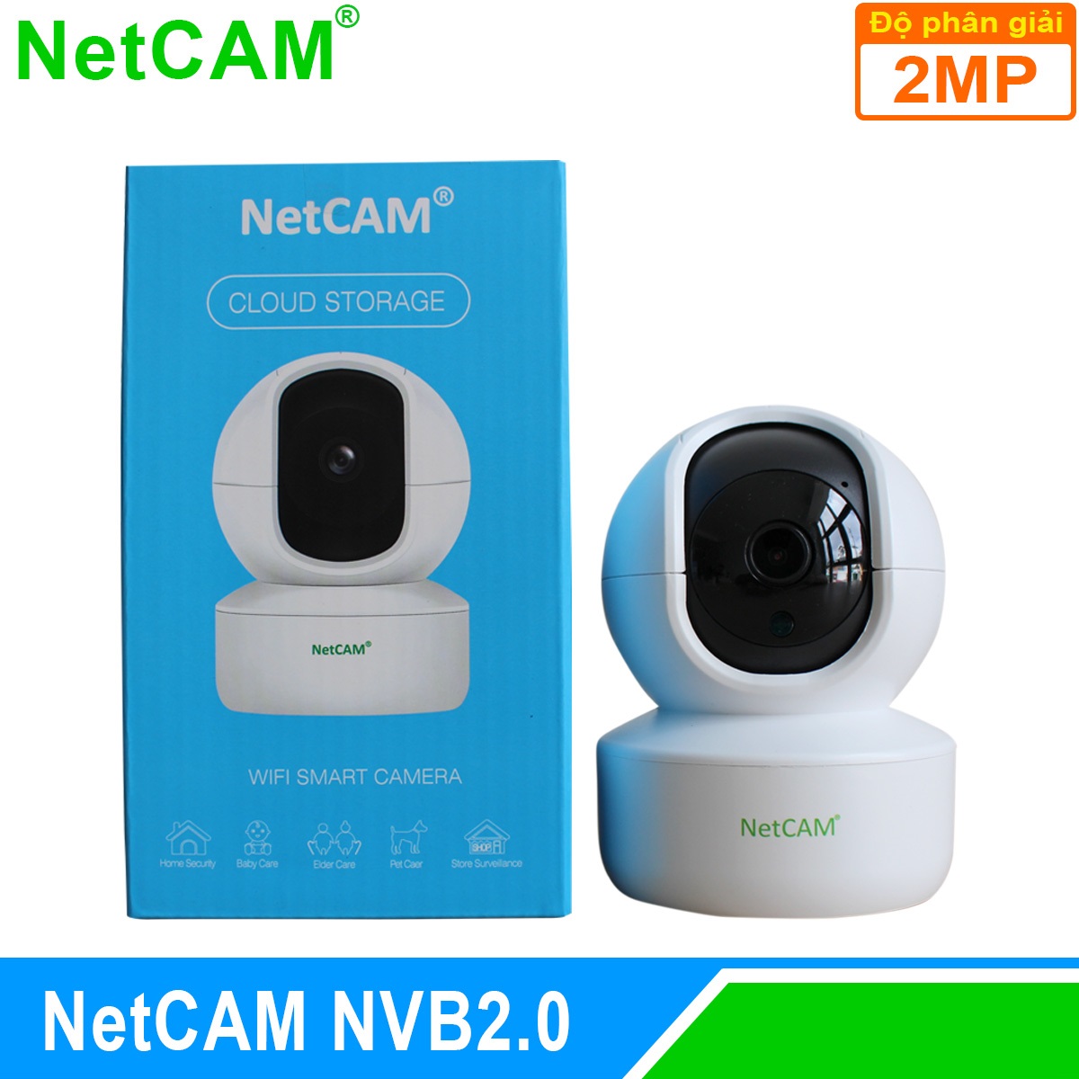 Camera IP WiFi Quay Quét 360 độ NetCAM NVB2.0, độ phân giải 2.0MP - Hàng Chính Hãng