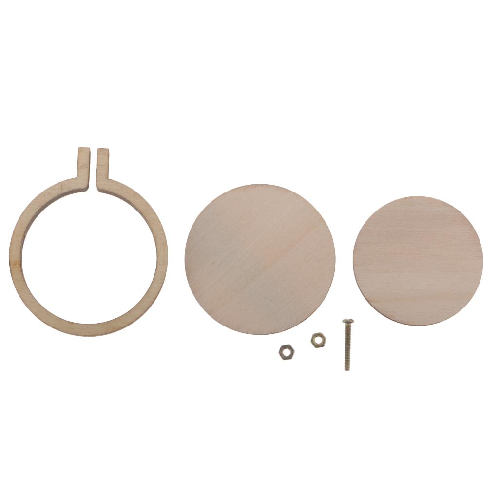 2pcs Mini Wooden Embroidery Hoop Embroidered Frames Ring Pendant Crafts 34mm