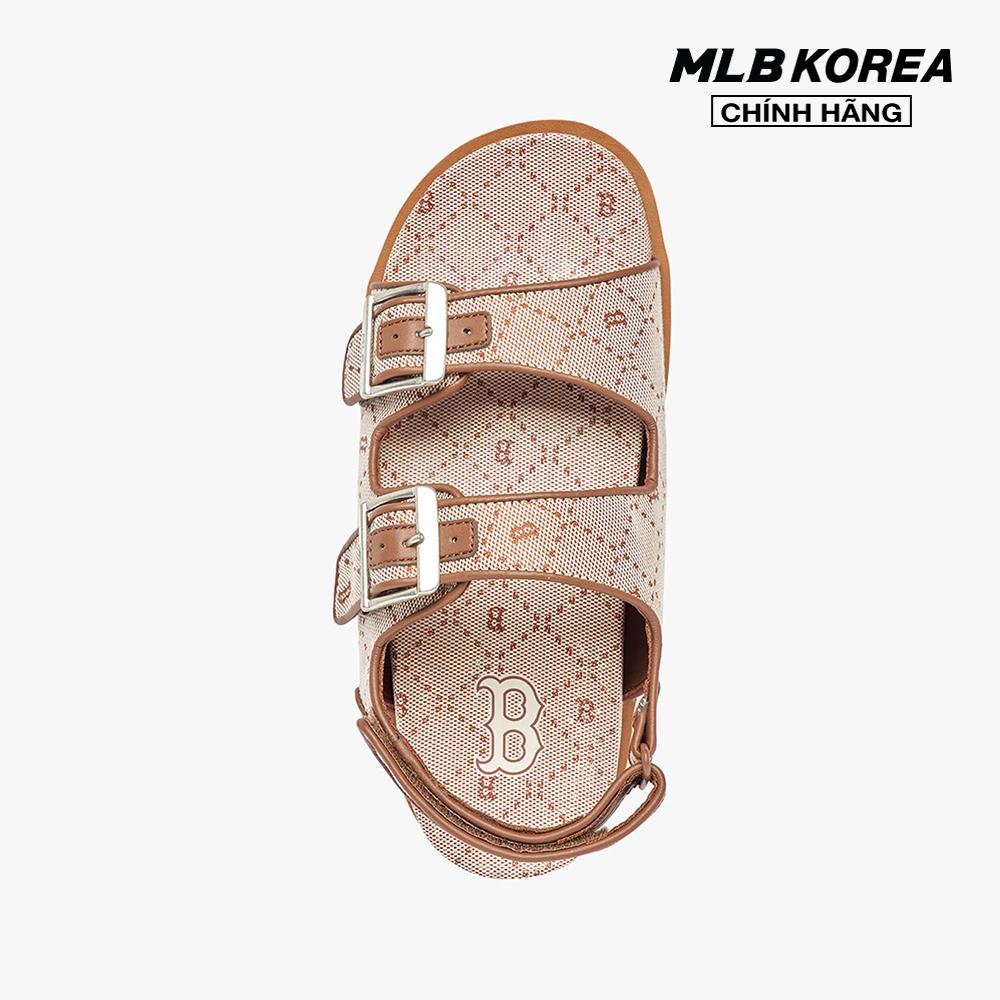 MLB - Giày sandals unisex đế thấp quai ngang Jacquard Diamond Monogram 3ASDCSJ33-43BGS