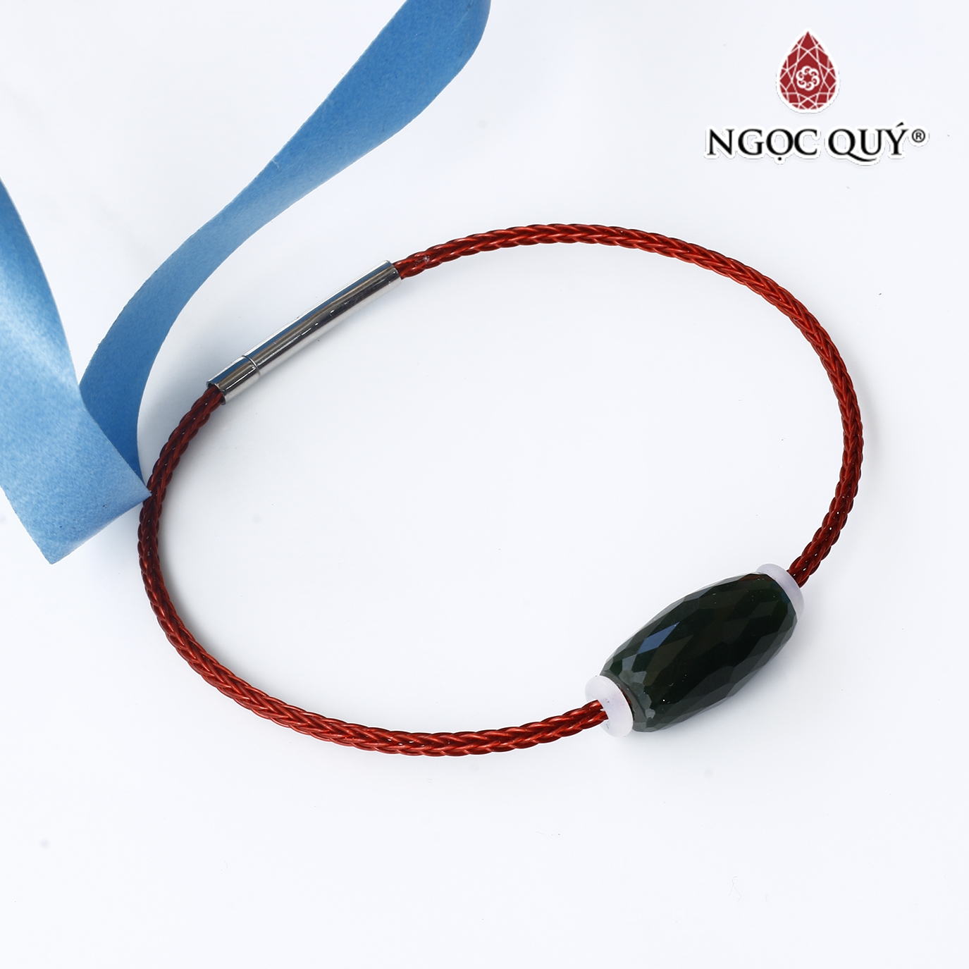 Vòng dây thép lu thống ngọc bích 10X17mm mệnh hỏa, thổ - Ngọc Quý Gemstones