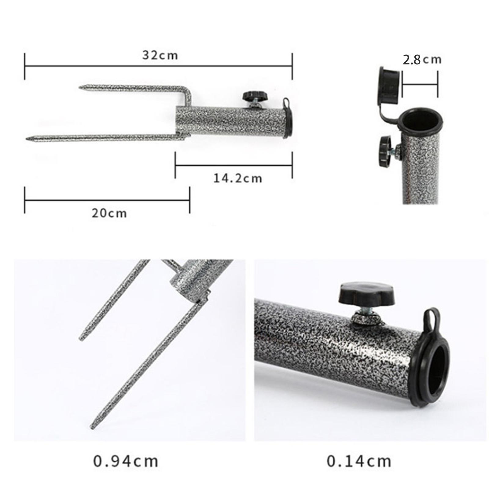 Parasol Stand Outdoor Garden Parasol Holder w/ 2 Forks Diameter
