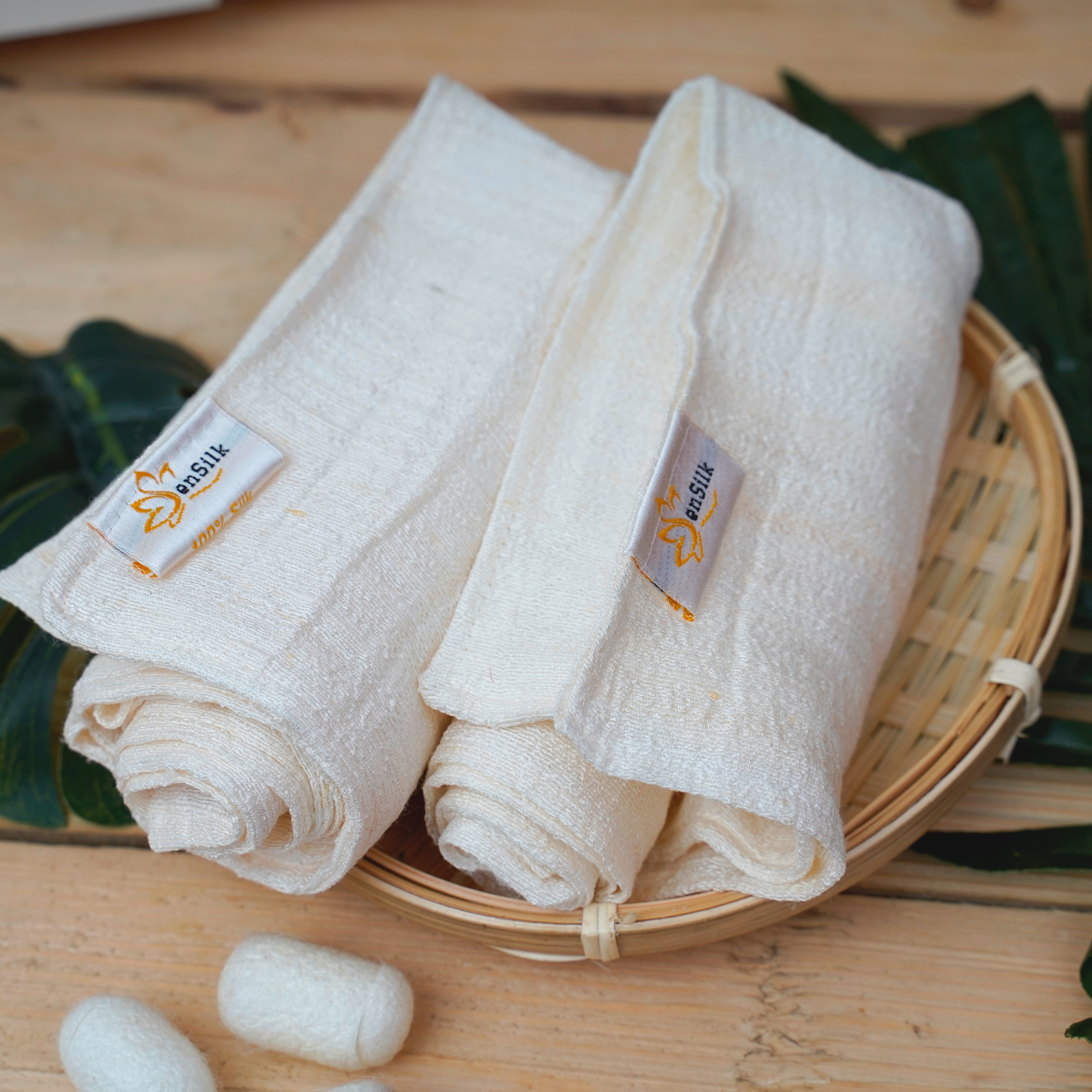 Khăn Mặt Tơ Tằm Cho Bé SenSilk - 100% Lụa Tơ Tằm Đũi Cao Cấp 30*30cm - Silk Towel for Baby