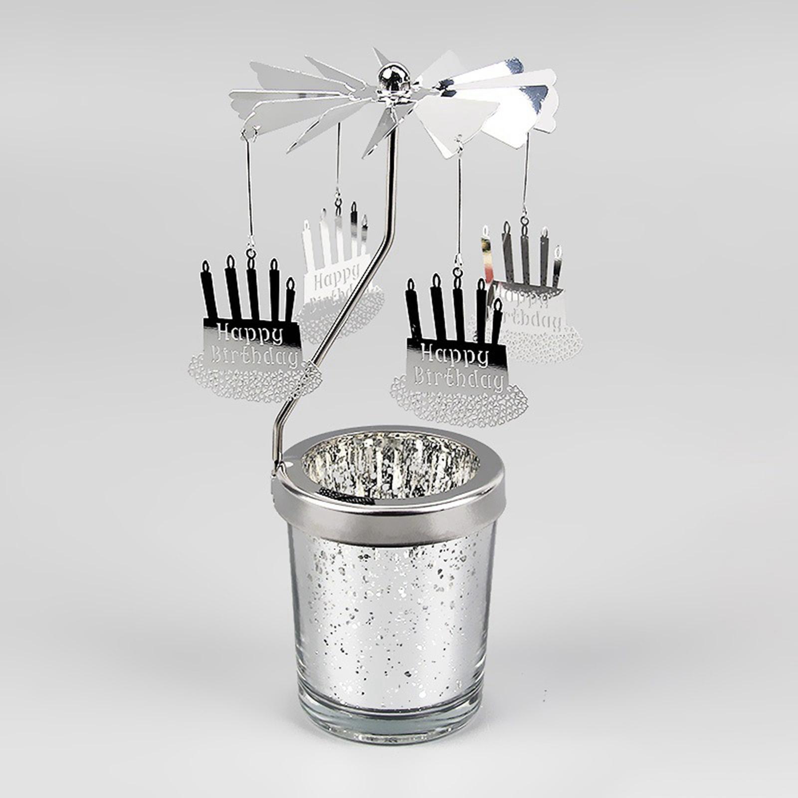 2Pcs Rotating Tea Light Holder Rotating Candlestick