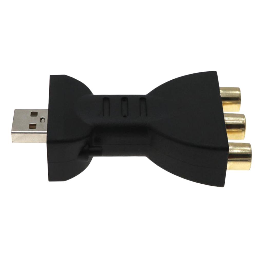 USB Male 3 RCA Female Audio Video Adapter AV Converter