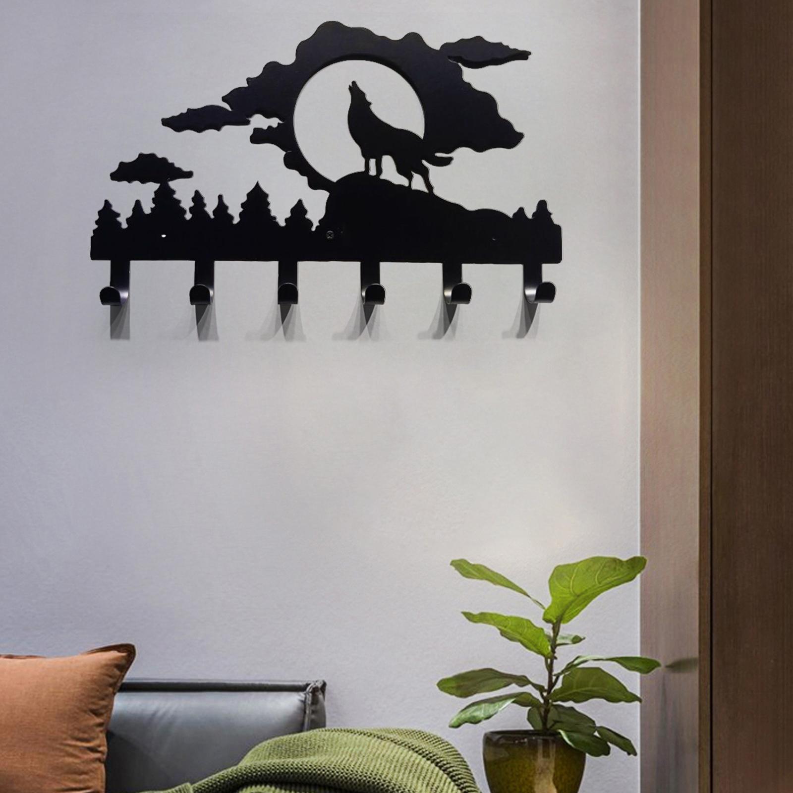 Coat Rack Wall Mounted Hook Rail Holder Wall Hanger for Towel Key